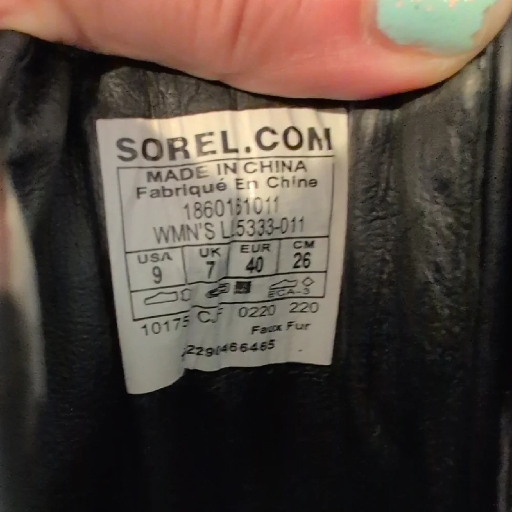 Sorel Black Lace-Up Wedge Boots - Picture 7 of 12